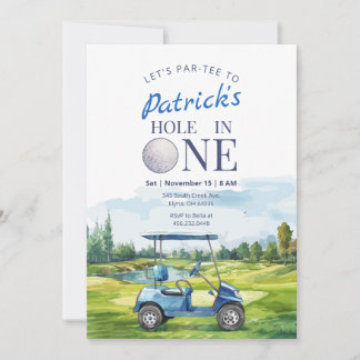 Hål i en Golf-inbjudan på första födelsedagen Inbjudningar