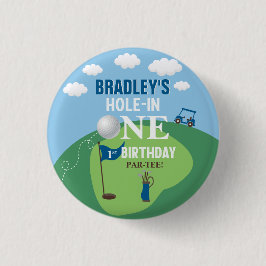 Hål i en golf på födelsedag knapp