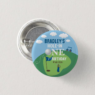 Hål i en golf på födelsedag knapp