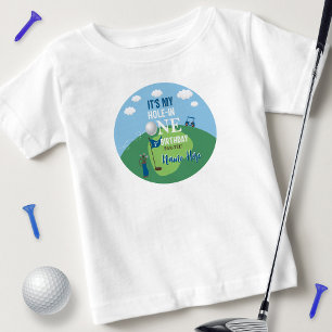 Hål i en golf på födelsedag t shirt