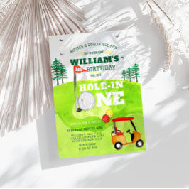 Hål i en Golf Par-T-inbjudan på första födelsedage Inbjudningar