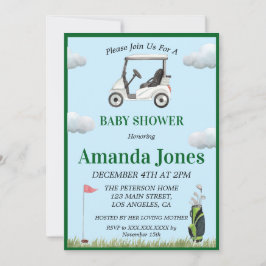 Hål i en inbjudan till en Golf Baby Shower