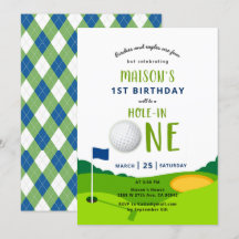 Hål i en inbjudan till Golf Birthday Par-T