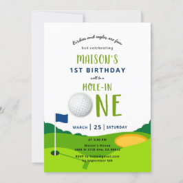Hål i en inbjudan till Golf Birthday Par-T