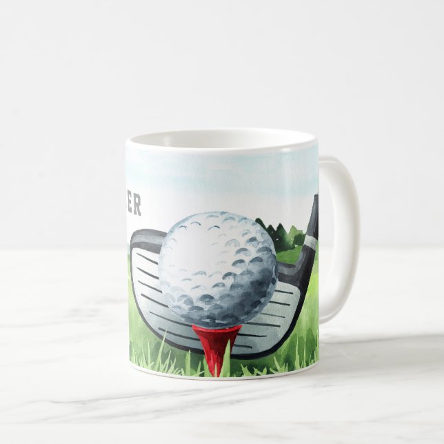 Hål i en klassisk Personlig Golf Kaffemugg (Framsida höger)