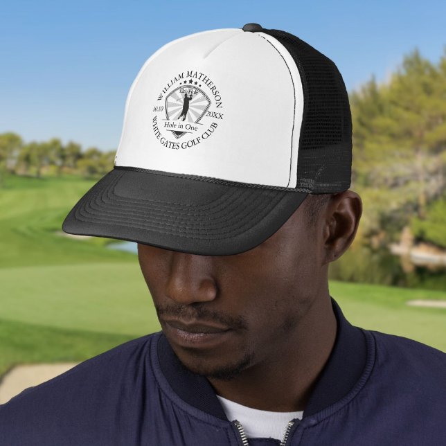 Hål i en klassisk Personlig Golf Keps (Hole in One Classic Personalised Golf Trucker Hat)