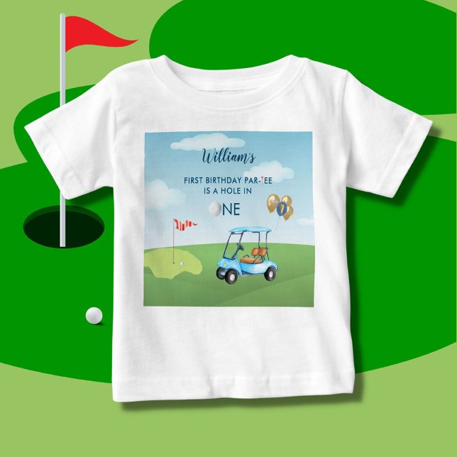 Hål i en pojke Golf Par-T 1:a födelsedagen T Shirt (Skapare uppladdad)