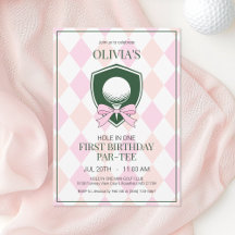 Hål i en Rosa Golf Girls 1:a födelsedag Party
