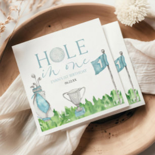 Hål i ett blått golf 1:a födelsedag Party Pappersservett