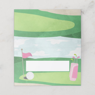Hål i ett födelsedagskort Place Cards, Girl Golf Placeringskort