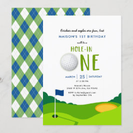 Hål i ett Golf Födelsedagsfest inbjudan