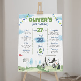 Hål i ett Golf-tema 1:a milstolpe på födelsedagen Poster