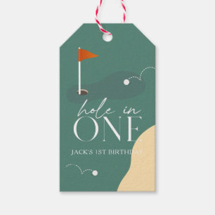 Hål-i-ett Golfbana 1-årspresent Tag Presentetikett