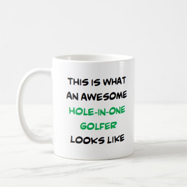 hål-i-ett-golfer, fantastisk kaffemugg (Vänster)