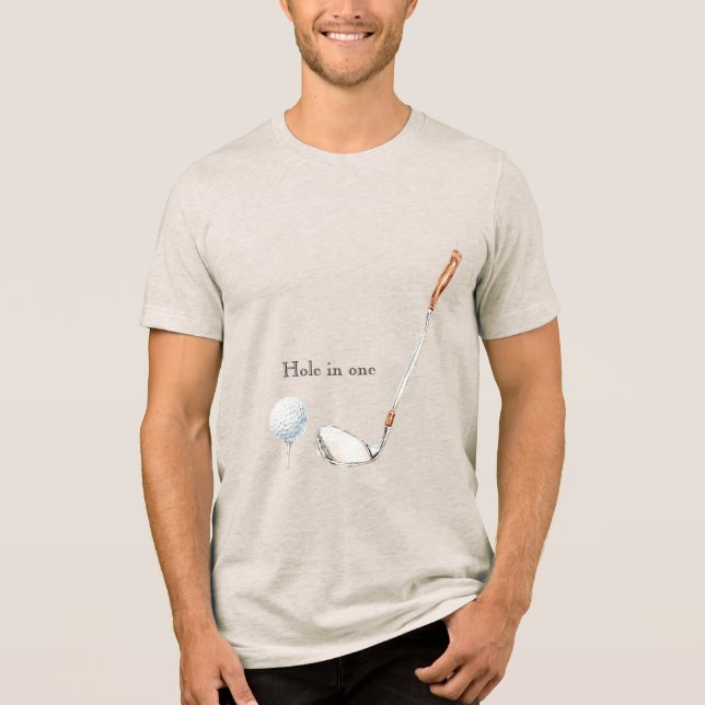 Hål-i-ett Golfklubb Boll T Shirt (Framsida)