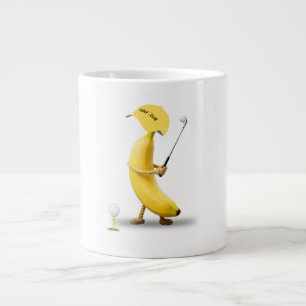 Hål-i-ett – Rolig Banana Golfklubb Cartoon Retro Jumbo Mugg