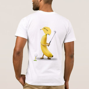 Hål-i-ett – Rolig Banana Golfklubb Cartoon Retro T Shirt