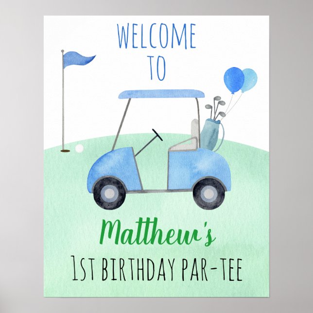 Hål i ett välkomstmöte på Golf First Birthday Par Poster (Framsidan)