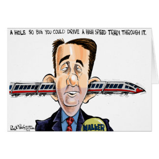 Hål i fotgängare huvud hälsningskort