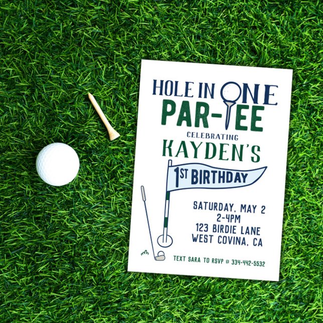 Hål i One Doodle Golf First Birthday-inbjudan Inbjudningar (Skapare uppladdad)