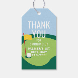 Hål i One Girls Golf Party Favor Märkre Presentetikett