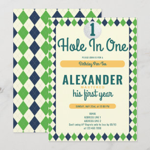 Hål i One Par-Tee Golf Mastered 1st Birthday Inbjudningar