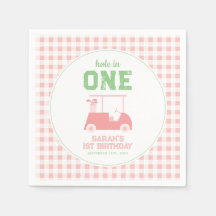 Hål i One Rosa Check Girl First Birthday