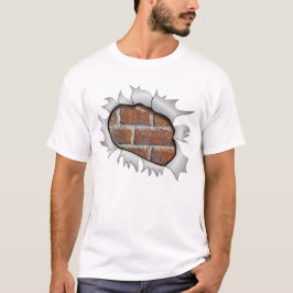 Hål i T Shirt Brick Wall - Funny 3D-effekt