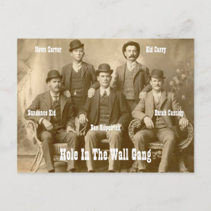 Hål i Wall Gang Butch Cassidy & Sundance Kid Vykort
