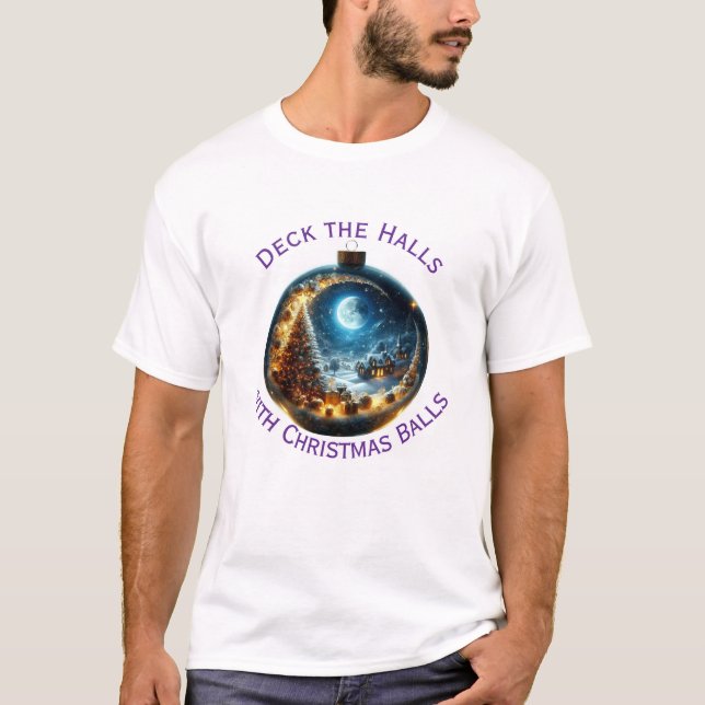 Hal med julklapp bollar t shirt (Framsida)