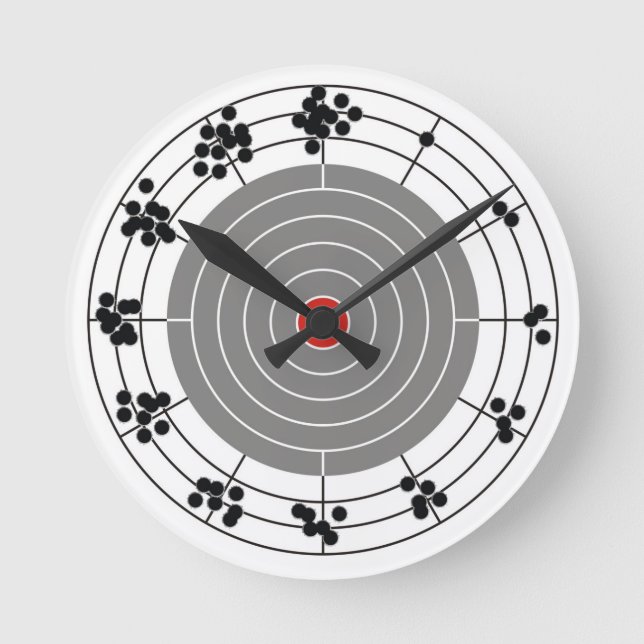 Hål runt målet, en hål per timme rund klocka (Framsida)