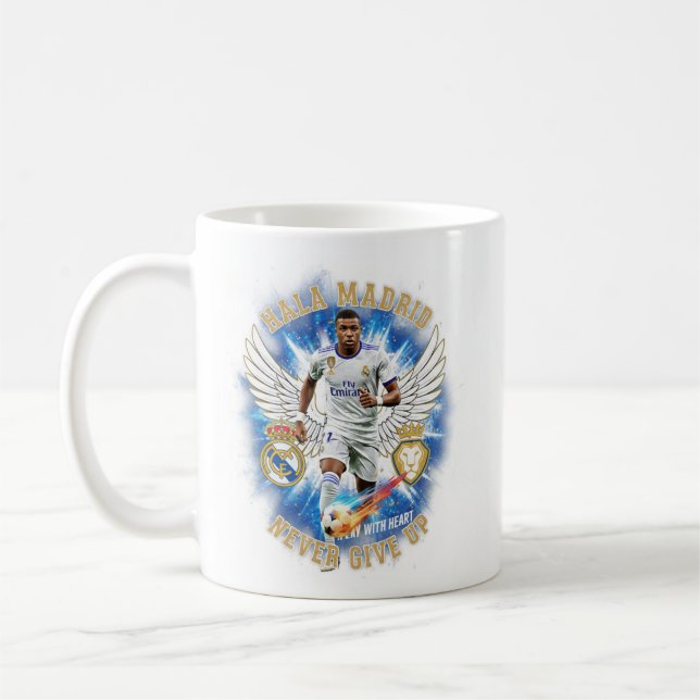 Hala Madrid Kylian Mb Aldrig Ge Upp Mugg (Vänster)