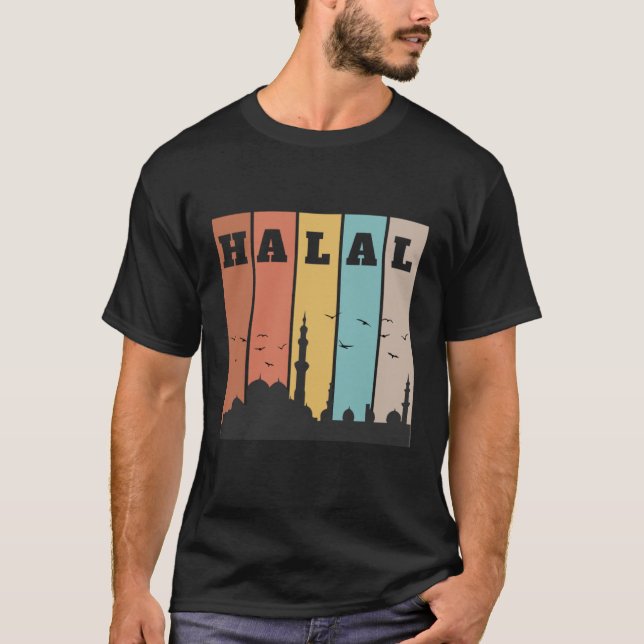 HALAL Islam Islamic Religion Muslim Ramadan 2023 T Shirt (Framsida)