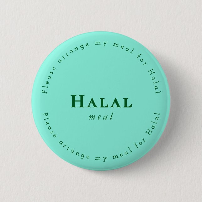 Halal meal Request Badge, Light green, Dark green Knapp (Framsida)