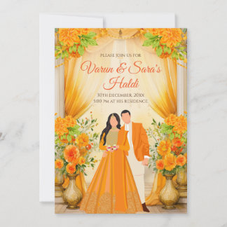 Haldi bjuder in Digital Haldi-inbjudningar Inbjudningar