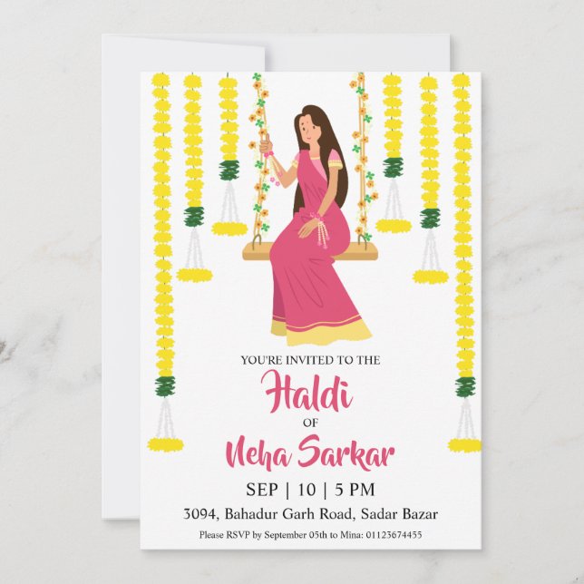 haldi-ceremoni inbjudan (Framsida)