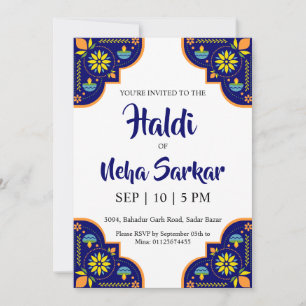 haldi-ceremoni inbjudan