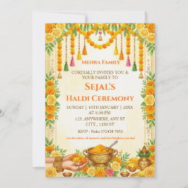 Haldi Ceremoni Inbjudningskort
