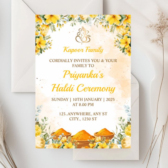 Haldi Ceremony-inbjudan, Pithi-inbjudan Inbjudningar (Skapare uppladdad)