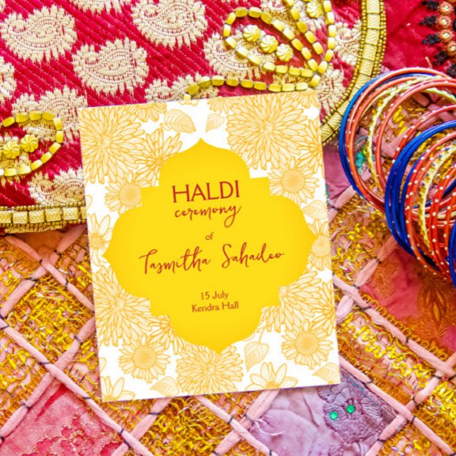 Haldi gula blommor budgetinbjudan (Skapare uppladdad)