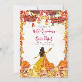 Haldi-inbjudningar & Haldi inbjuder Hindu-bröllop Inbjudningar