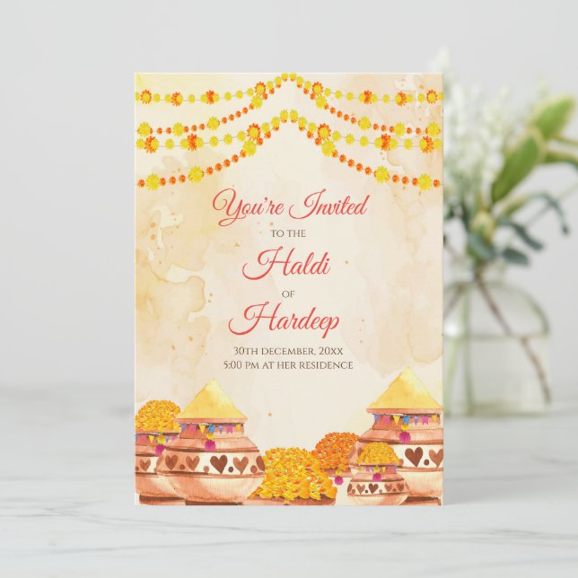Haldi-inbjudningar & Haldi-inbjudningar Holud-inbj Inbjudningar (Stående Fram)