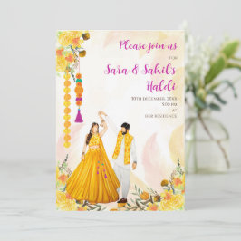 Haldi-inbjudningar & hinduiska bröllopsinbjudninga inbjudningar
