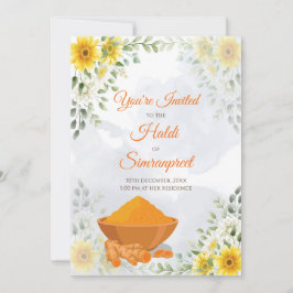 Haldi-inbjudningar och Haldi inbjudan Holud-inbjud