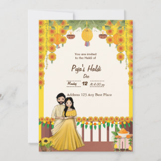 Haldi-inbjudningskort Inbjudningar