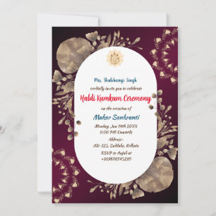 Haldi Kumkum-ceremoni Inbjudningar