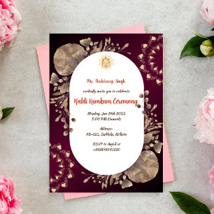 Haldi Kumkum-ceremoni Inbjudningar