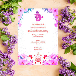 Haldi Kumkum-ceremoni Inbjudningar
