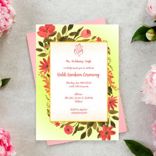 Haldi Kumkum-ceremoni Inbjudningar