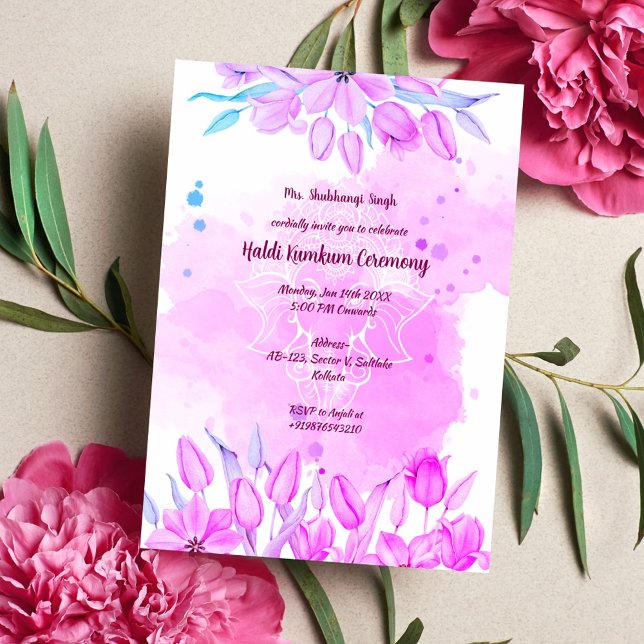 Haldi Kumkum-ceremoni Inbjudningar (Skapare uppladdad)